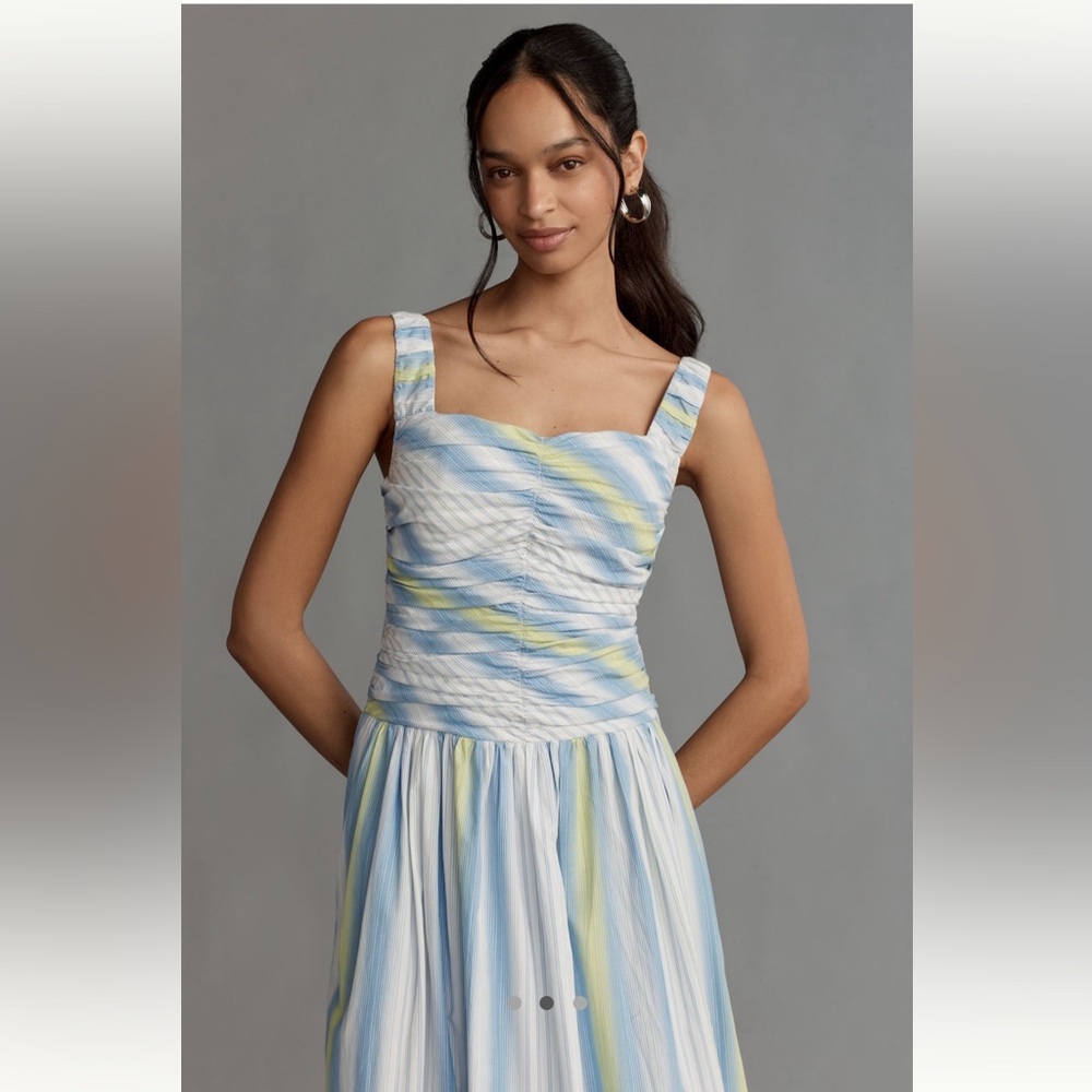 Anthropologie Square-Neck Drop-Waist Maxi Dress - Picture 2 of 4